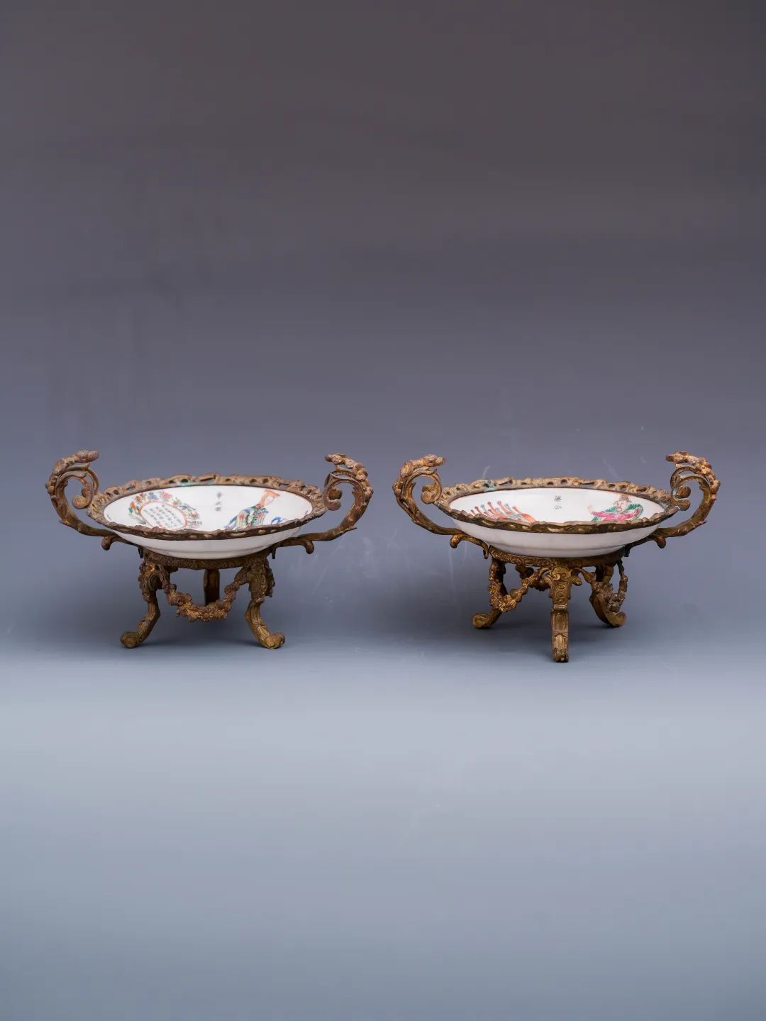 馆藏档案·清·同治无双谱镶金食对盘- 景德镇外销瓷博物馆