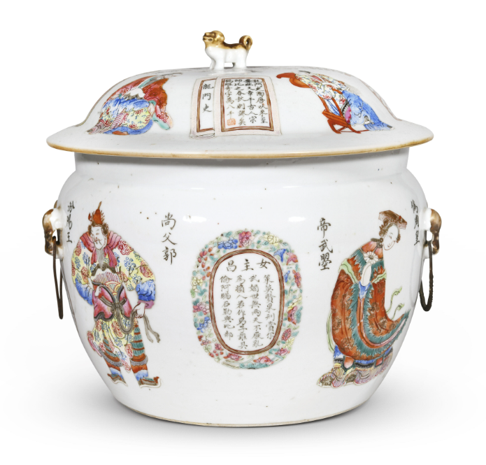 馆藏档案·清·同治无双谱镶金食对盘- 景德镇外销瓷博物馆